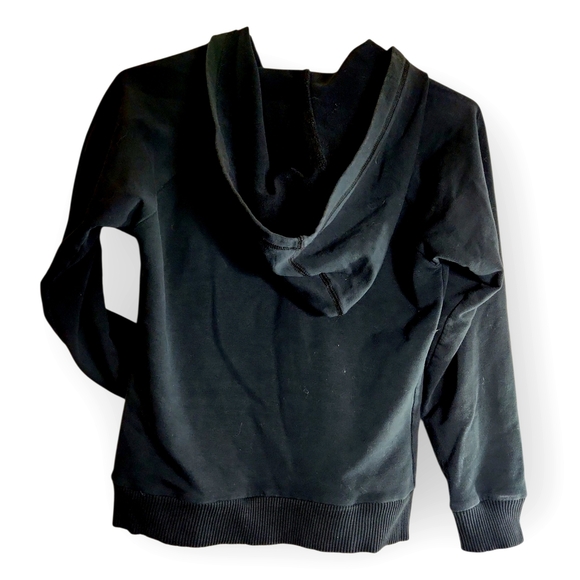 Bruzer Womens Small Petite Black Black Cowl Neck Zip Up Hoodie Sweater - Picture 2 of 5